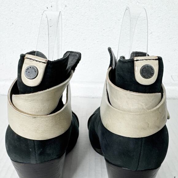Rag and Bone Boots Womens Size 37 Black Suede Stacked Heel Ankle Booties - Picture 8 of 13